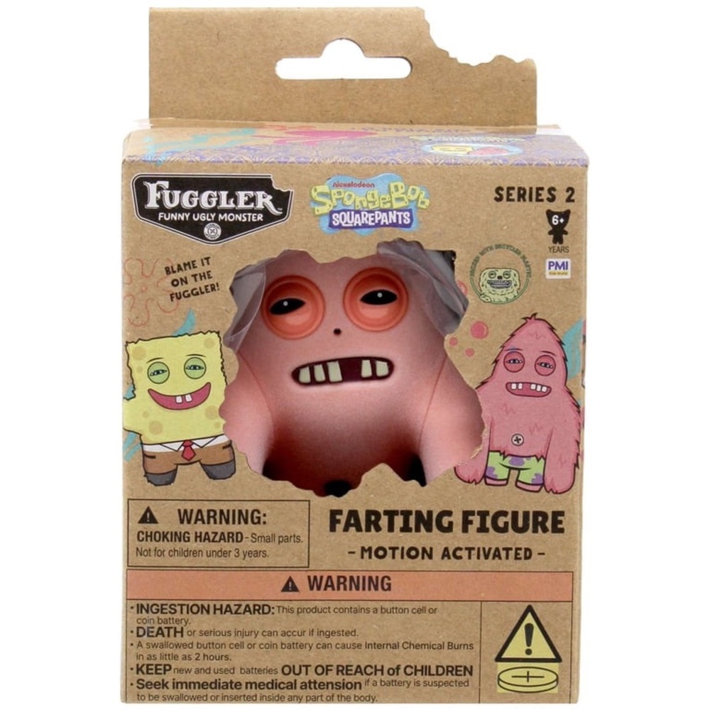 Fuggler SpongeBob Series 2 Pink Motion-Activated Farting Figure RARE🩷💜💚⭐️
